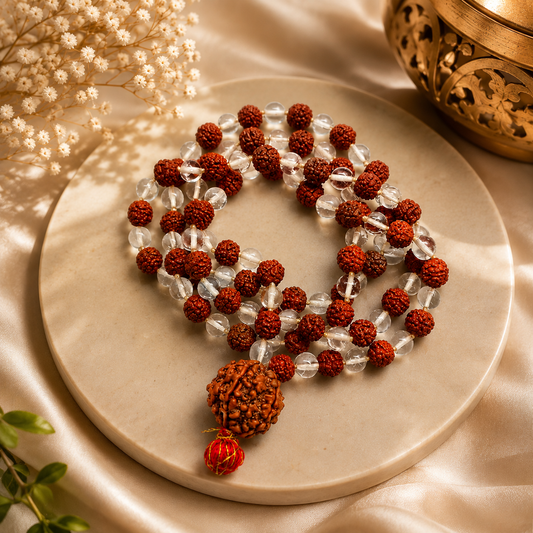 Rudraksha Crystal Mala